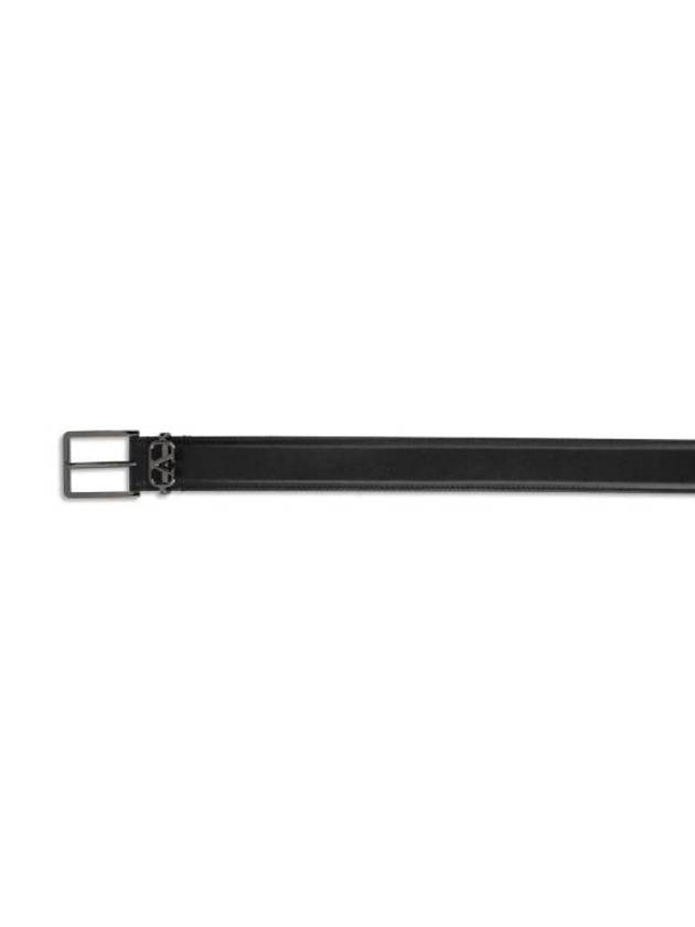 V Logo Signature Leather Belt Black - VALENTINO - BALAAN 3