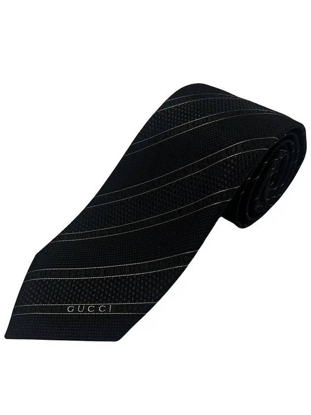 Men's Striped Tie Black - GUCCI - BALAAN 3