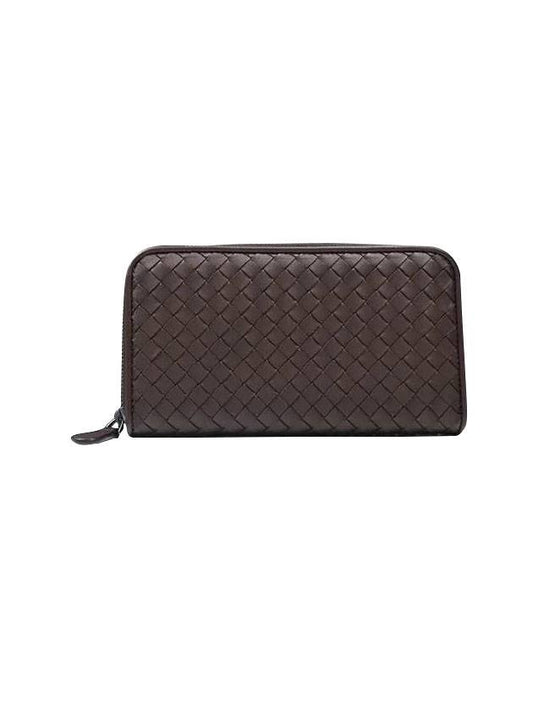 Intrecciato Round Zipper Long Wallet Brown - BOTTEGA VENETA - BALAAN.