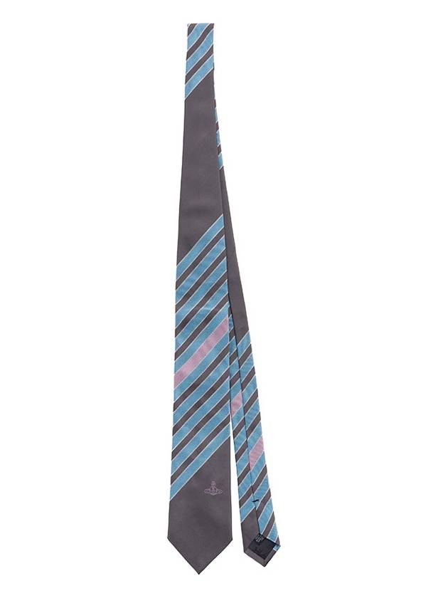 Striped Jacquard Silk Tie Grey - VIVIENNE WESTWOOD - BALAAN 2