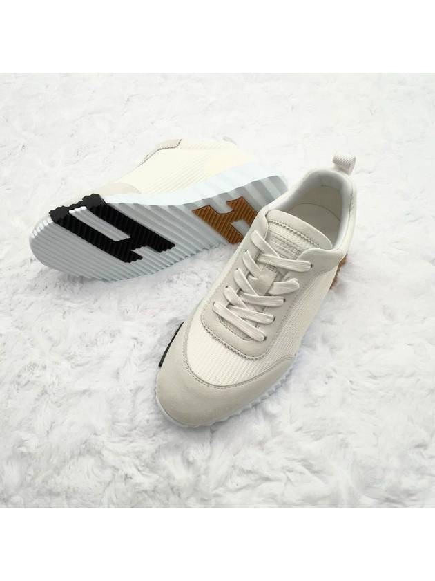 Bouncing Mesh Suede Goatskin Low Top Sneakers Blanc - HERMES - BALAAN 6