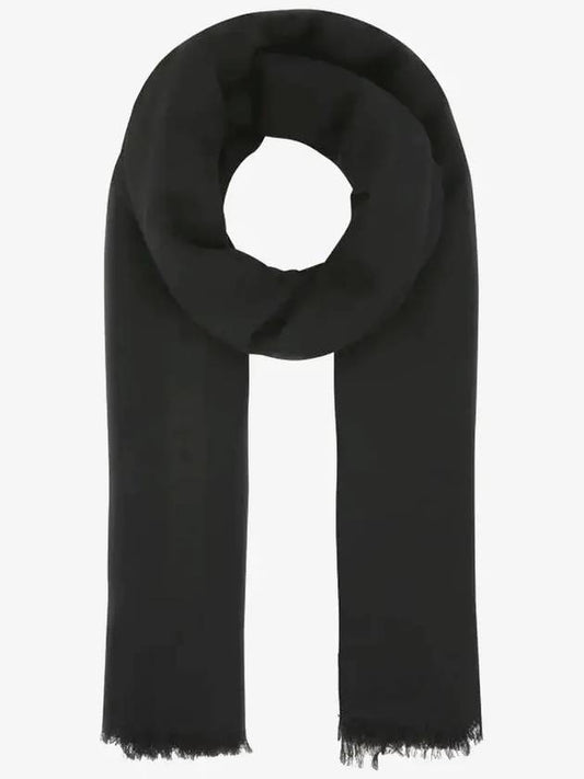 skull print knit scarf black - ALEXANDER MCQUEEN - BALAAN.