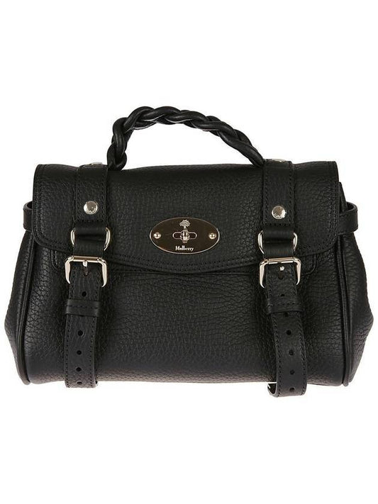 Alexa Heavy Grain Mini Tote Bag Black - MULBERRY - BALAAN 1