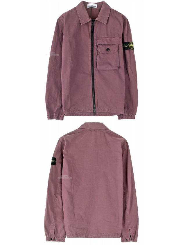 20FW 7315107WN V0145 Wappen Pocket Zip-up Shirt Jacket Purple Men's Jacket TEO - STONE ISLAND - BALAAN 4