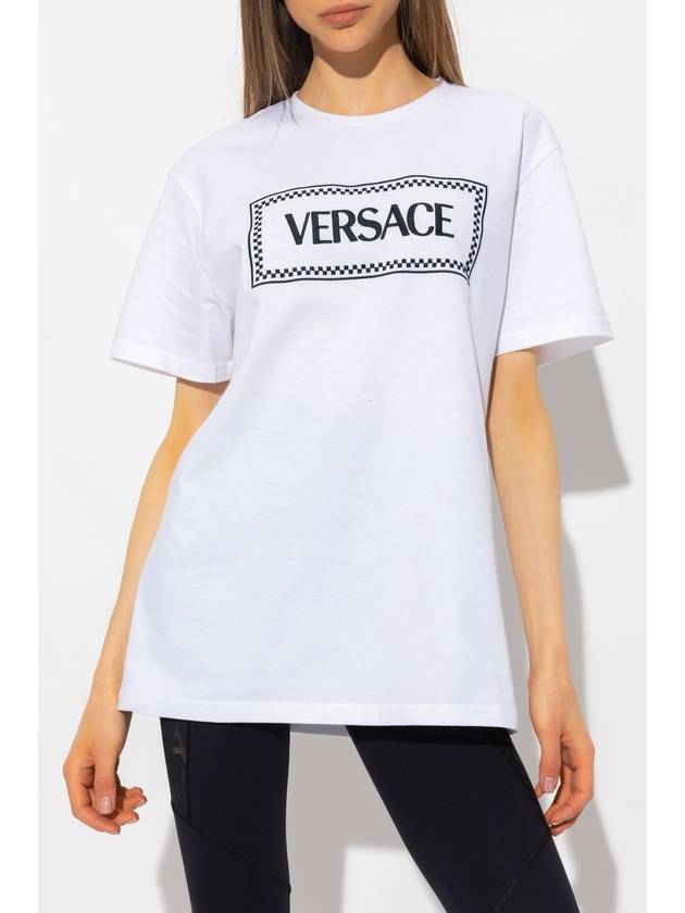 short sleeve t-shirt 1011882 1A08573 2W020 BIANCO NERO - VERSACE - BALAAN 4