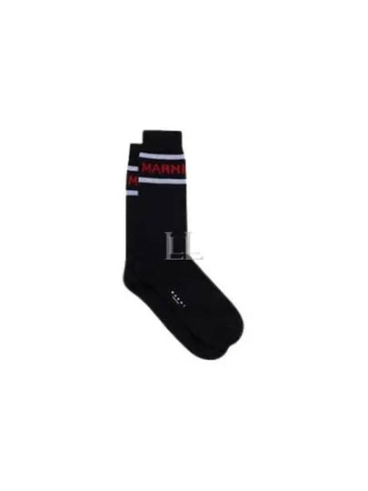 Logo Jacquard Stripe Socks Black - MARNI - BALAAN 2