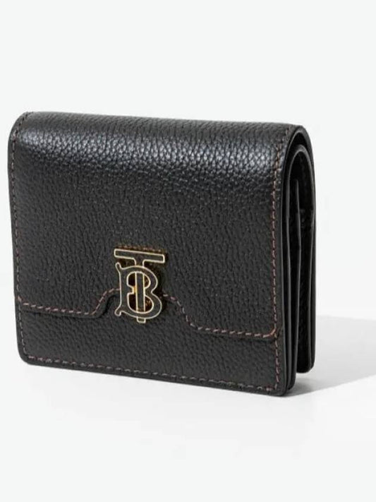 TB Grainy Leather Half Wallet Black - BURBERRY - BALAAN 2