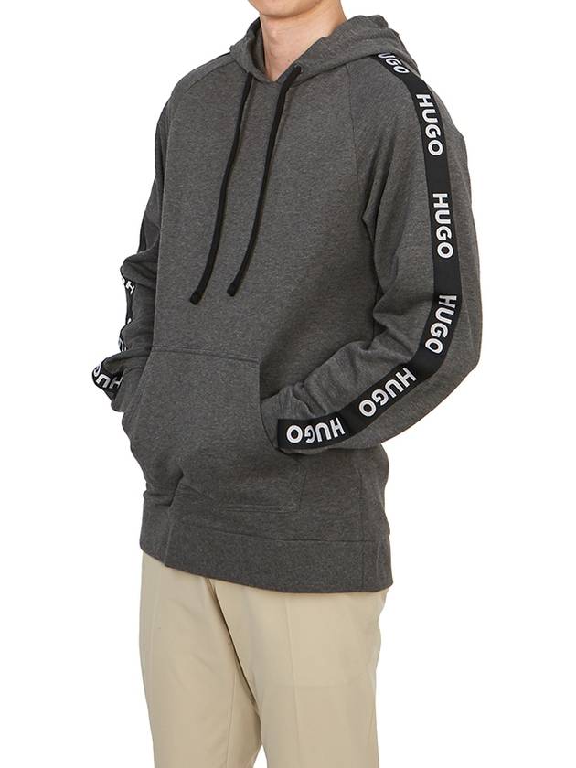 Logo Tape Hoodie Grey - HUGO BOSS - BALAAN 5