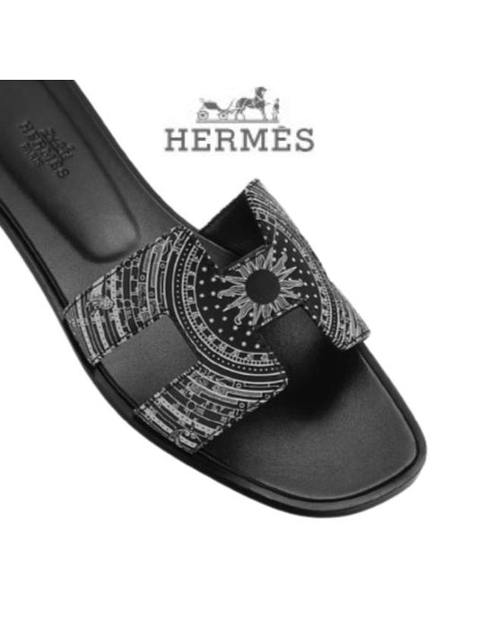 Oran Calfskin Sandals Noir Blanc - HERMES - BALAAN 2