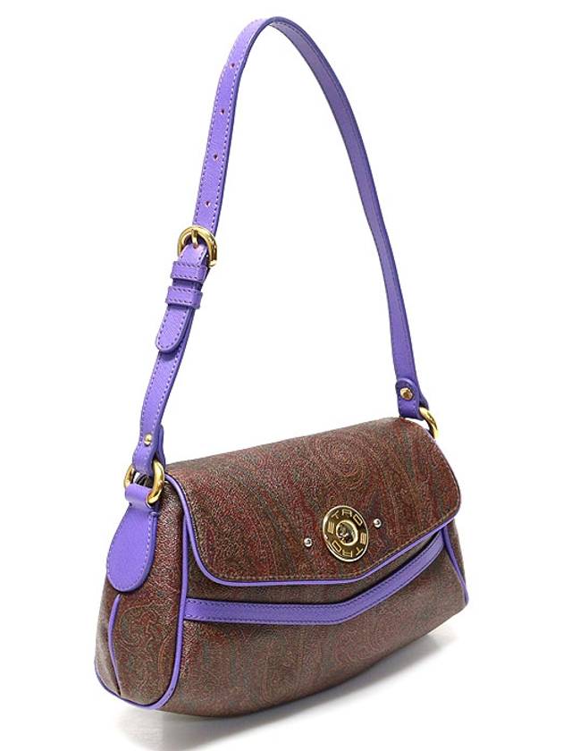 1D479 2105 PVC Paisley Purple Leather Trimmed Flap Shoulder Bag - ETRO - BALAAN 2