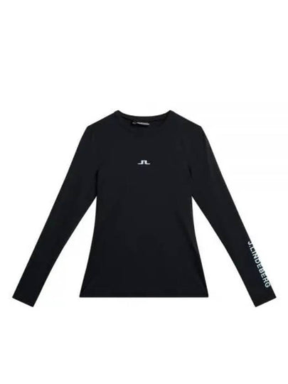 Tekla Slim Crew Neck Long Sleeve T-Shirt Black - J.LINDEBERG - BALAAN 2