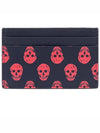 Biker Skull Card Wallet Black Red - ALEXANDER MCQUEEN - BALAAN.