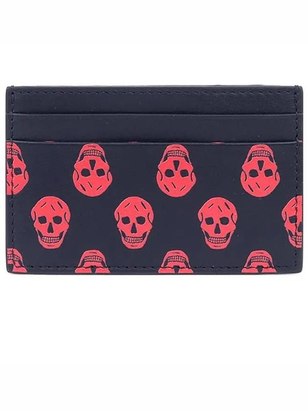 Biker Skull Card Wallet Black Red - ALEXANDER MCQUEEN - BALAAN.