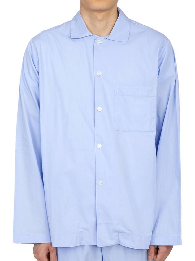 Poplin Long Sleeve Shirt Blue - TEKLA - BALAAN 2