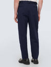 Pleated Suit Striped Paris Label Pocket Cotton Straight Pants Navy - KENZO - BALAAN 3