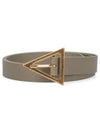 Triangle Buckle Leather Belt Taupe - BOTTEGA VENETA - BALAAN 2