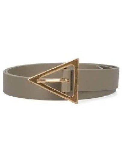 Triangle Buckle Leather Belt Taupe - BOTTEGA VENETA - BALAAN 2