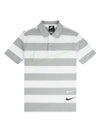 Sportswear Double Swoosh Stripe Polo Shirt Grey White - NIKE - BALAAN 1