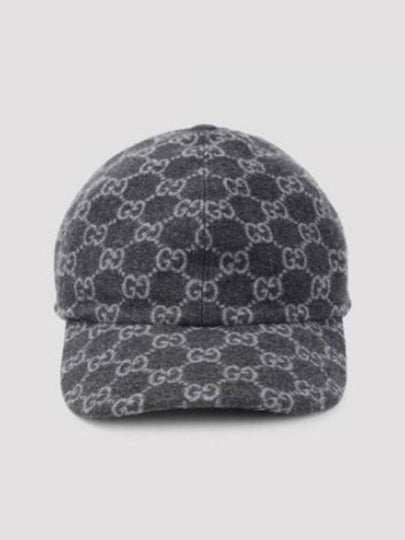 GG Flannel Ball Cap Grey - GUCCI - BALAAN 2