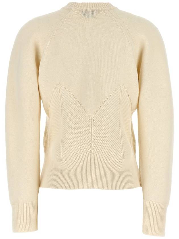 Chevron Pattern Crew Neck Knit Top Cream - ALEXANDER MCQUEEN - BALAAN 3