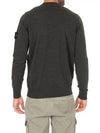 Men's Wappen Patch Crew Neck Wool Knit Top Charcoal - STONE ISLAND - BALAAN 5