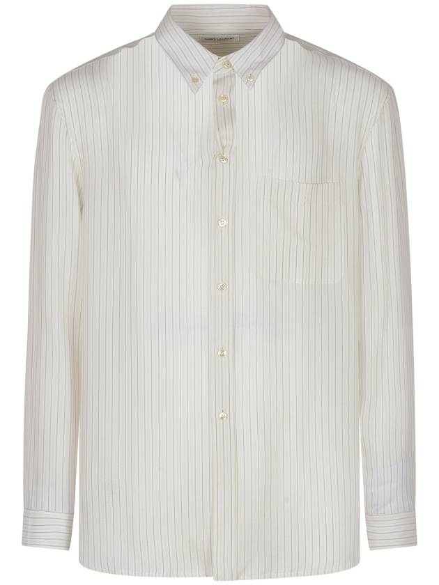 Long Sleeve Shirt 712700Y1I539782 P24 BEIGE GRIS NOIR - SAINT LAURENT - BALAAN 2