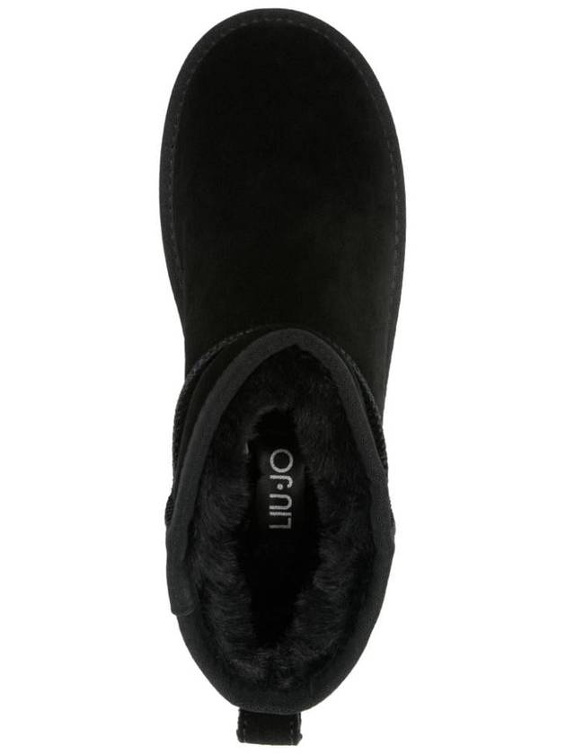 Liu Jo Black Suede Ankle Boots With Logo - LIU JO - BALAAN 4