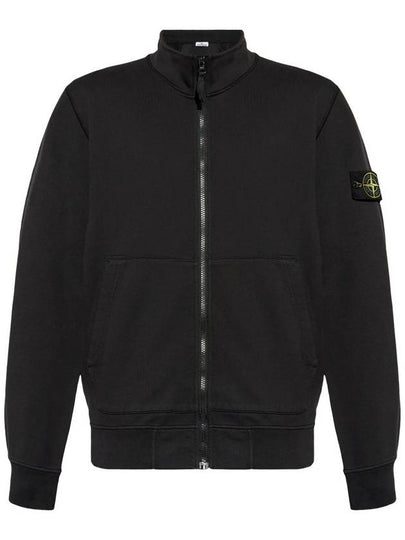 Cotton Full Zip Sweatshirt Black - STONE ISLAND - BALAAN 2