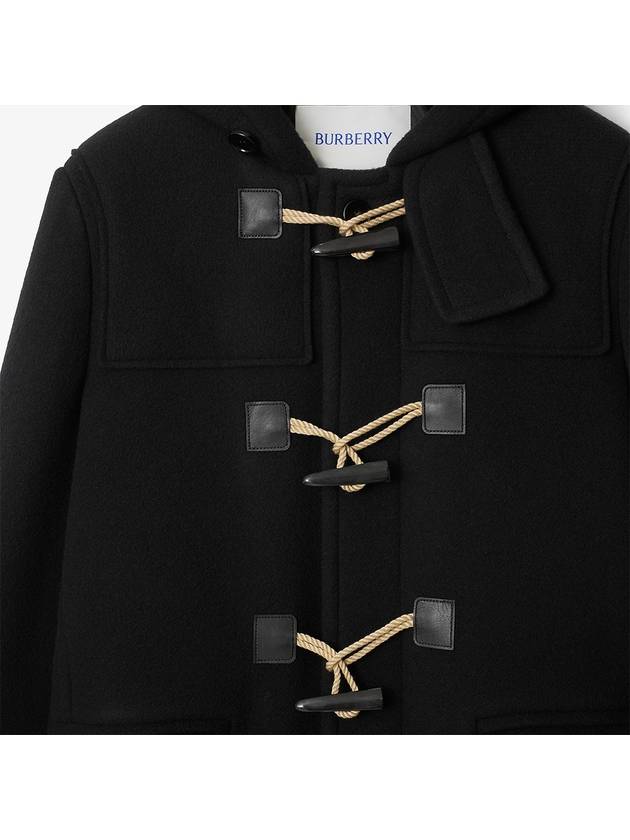 Wool Duffel Coat Black - BURBERRY - BALAAN 3