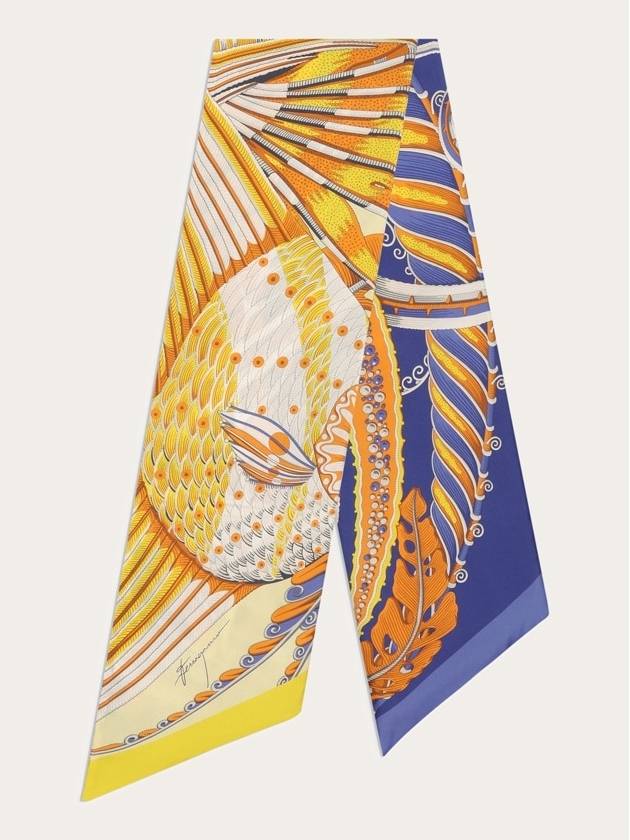 Fish Print Silk Scarf Yellow - SALVATORE FERRAGAMO - BALAAN 2