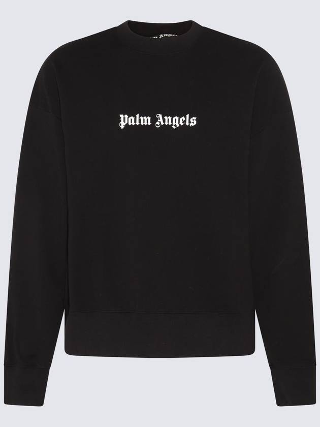 Logo Print Sweatshirt Black - PALM ANGELS - BALAAN 2