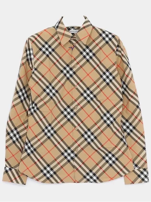 Check Pattern Shirt Beige - BURBERRY - BALAAN 3