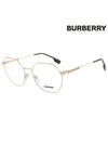 Eyewear Check Temple Round Frame Eyeglasses Light Gold - BURBERRY - BALAAN 2