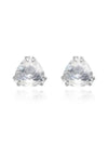 Matrix Trilliant Cut Stud Earrings White Silver - SWAROVSKI - BALAAN 3