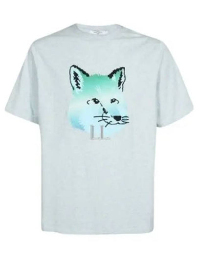 Vibrant Fox Head Easy Short Sleeve T-Shirt Blue Haze Melange - MAISON KITSUNE - BALAAN 2