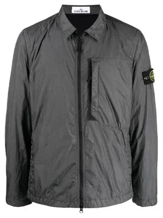 Garment Dyed Crinkle Reps Recycled Nylon Jacket Khaki Grey - STONE ISLAND - BALAAN 2