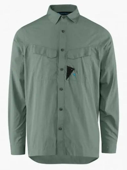 Men's Syn Regular Fit Long Sleeve Shirt Green Lake - KLATTERMUSEN - BALAAN 2