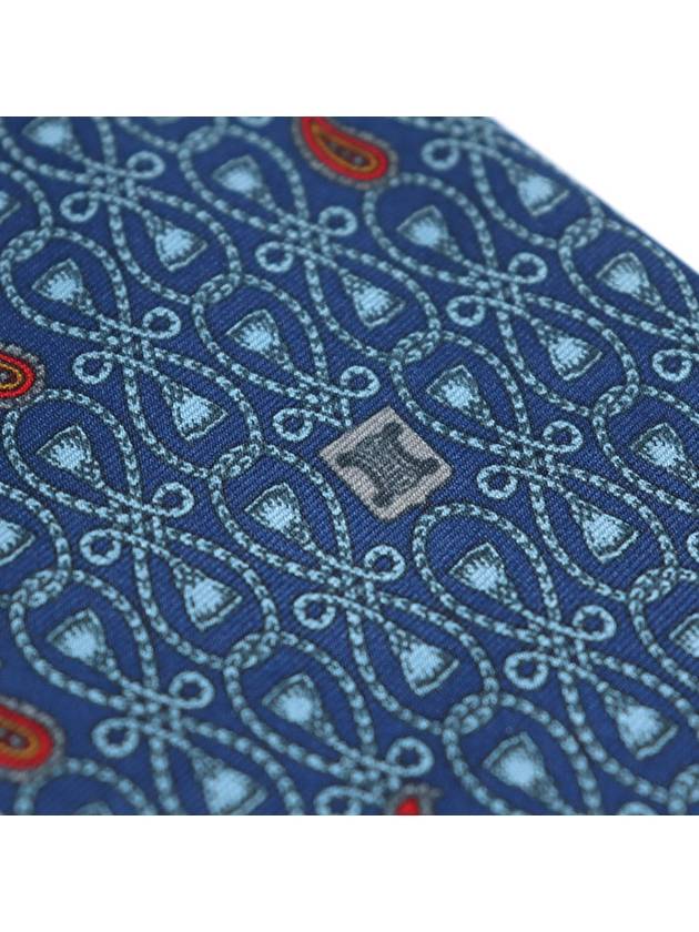 100 silk blue patterned tie - CELINE - BALAAN 7