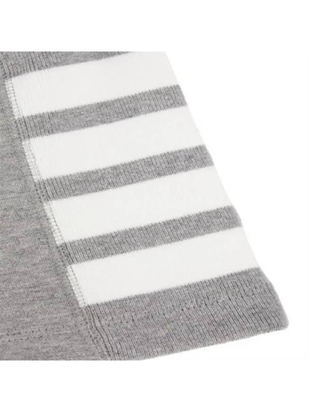 4-Bar Striped Cotton Short Sleeve T-Shirt Light Grey - THOM BROWNE - BALAAN 5