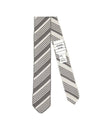 Striped Silk Tie Light Grey - THOM BROWNE - BALAAN.