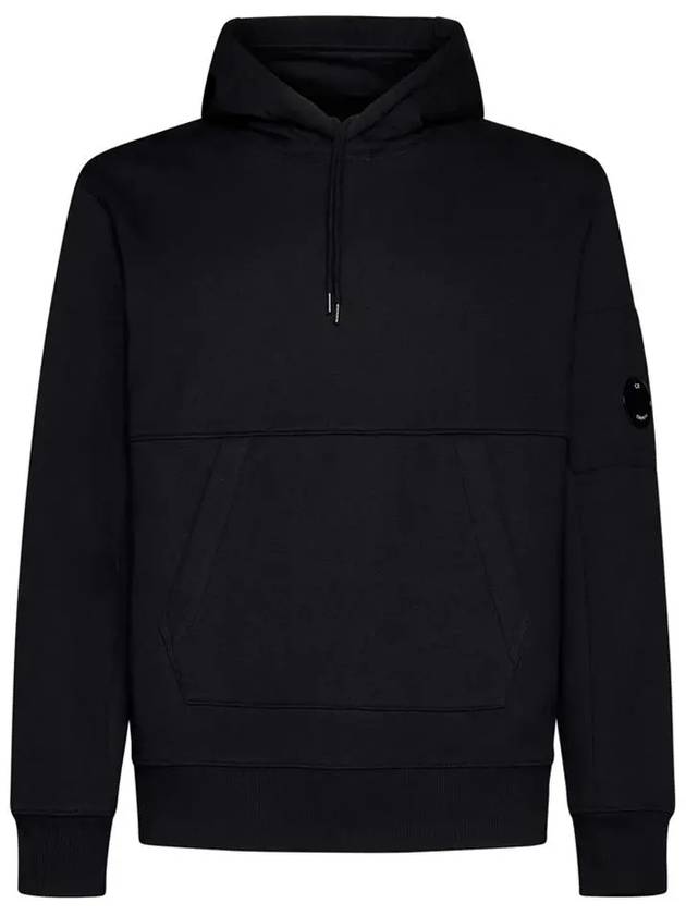 Logo Patch Drawstring Hoodie Black - CP COMPANY - BALAAN 2