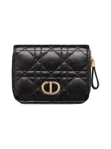 Caro Scarlet Zipper Half Wallet Black - DIOR - BALAAN 1