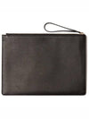 Gancini Leather Clutch Bag Black - SALVATORE FERRAGAMO - BALAAN 3