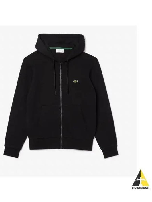 Men s Basic Classic Fit Hooded Zip Up Black - LACOSTE - BALAAN 1