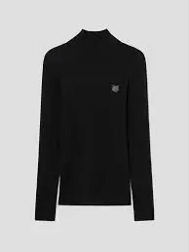 Bold Fox Head Patch Turtleneck Black - MAISON KITSUNE - BALAAN 2