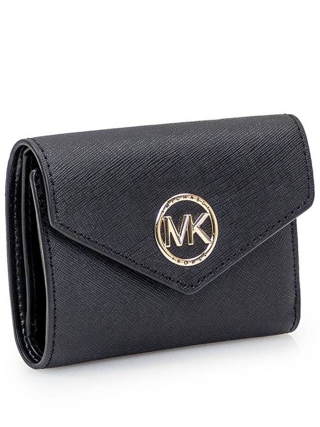 Carmen Medium Saffiano Leather Tri-Fold Half Wallet Black - MICHAEL KORS - BALAAN 3