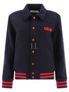 Paris Teddy Jacket in Textured Wool Navy - CELINE - BALAAN 2