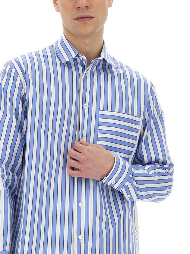 Striped Classic Fit Long Sleeve Shirt White Blue - JW ANDERSON - BALAAN 5