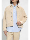 Button Suede Jacket Beige - AMI - BALAAN 2