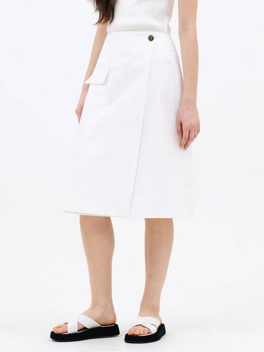 pocket wrap skirt white - JUN BY JUN K - BALAAN 2